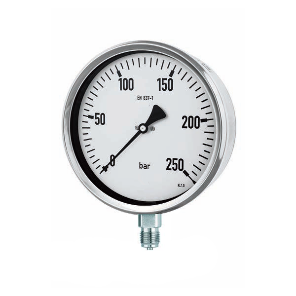 100mm (4") SS Process Pressure Gauge Crimped