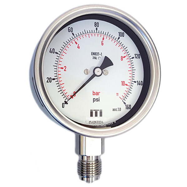 (4") 100mm All SS Process Pressure Gauge DIN Case